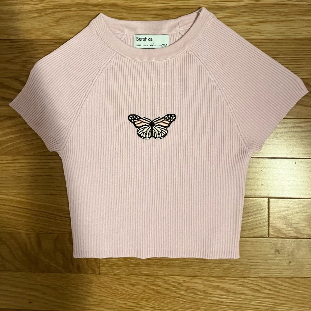 Pink/ purple baby tee with butterfly